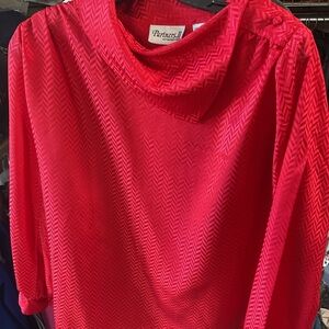 Vintage  partners 11 Red Patterned Blouse